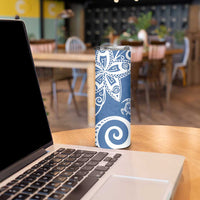 Polynesia Skinny Tumbler Blue Tribal Turtle Floral Pattern