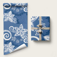 Polynesia Wrapping Paper Blue Tribal Turtle Floral Pattern - Polynesian Pride