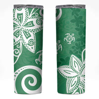 Polynesia Skinny Tumbler Green Tribal Turtle Floral Pattern