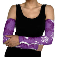 Polynesia Arm Sleeves Purple Tribal Turtle Floral Pattern - Polynesian Pride