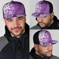Polynesia Mesh Trucker Cap Purple Tribal Turtle Floral Pattern - Polynesian Pride