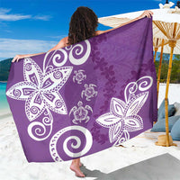 Polynesia Sarong Purple Tribal Turtle Floral Pattern