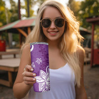 Polynesia Skinny Tumbler Purple Tribal Turtle Floral Pattern