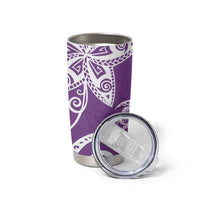 Polynesia Tumbler Cup Purple Tribal Turtle Floral Pattern