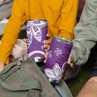 Polynesia Tumbler Cup Purple Tribal Turtle Floral Pattern