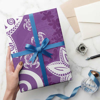 Polynesia Wrapping Paper Purple Tribal Turtle Floral Pattern - Polynesian Pride
