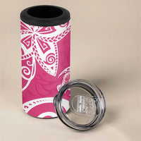 Polynesia 4 in 1 Can Cooler Tumbler Pink Tribal Turtle Floral Pattern