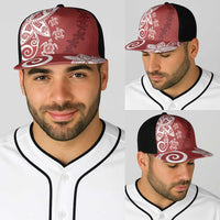 Polynesia Baseball Net Cap Red Tribal Turtle Floral Pattern LT05 - Polynesian Pride