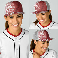 Polynesia Baseball Net Cap Red Tribal Turtle Floral Pattern LT05 - Polynesian Pride
