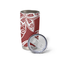Polynesia Tumbler Cup Red Tribal Turtle Floral Pattern