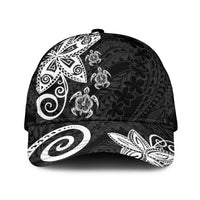 Polynesia Classic Cap Black Tribal Turtle Floral Pattern - Polynesian Pride