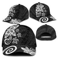 Polynesia Classic Cap Black Tribal Turtle Floral Pattern - Polynesian Pride