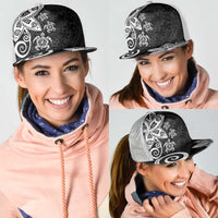Polynesia Mesh Trucker Cap Black Tribal Turtle Floral Pattern - Polynesian Pride
