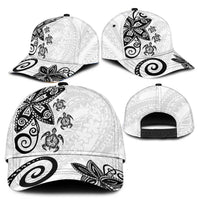 Polynesia Classic Cap White Tribal Turtle Floral Pattern - Polynesian Pride
