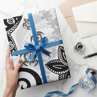 Polynesia Wrapping Paper White Tribal Turtle Floral Pattern - Polynesian Pride