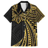 Hawaii And Philippines Family Matching Long Sleeve Bodycon Dress and Hawaiian Shirt Kanaka Maoli With Tribal Sun Together Gold