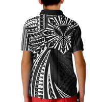Hawaii And Philippines Kid Polo Shirt Kanaka Maoli With Tribal Sun Together Black