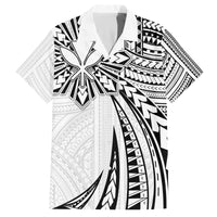 Hawaii And Philippines Family Matching Off The Shoulder Long Sleeve Dress and Hawaiian Shirt Kanaka Maoli With Tribal Sun Together White
