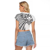 Hawaii And Philippines Raglan Cropped T Shirt Kanaka Maoli With Tribal Sun Together White