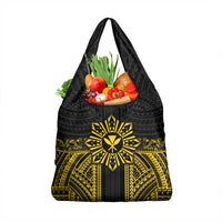 Hawaii And Philippines Together Grocery Bag Polynesian Pattern With Filipino Barong Gold LT05 1-pack One Size Gold - Polynesian Pride