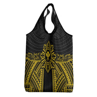Hawaii And Philippines Together Grocery Bag Polynesian Pattern With Filipino Barong Gold LT05 - Polynesian Pride