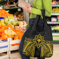 Hawaii And Philippines Together Grocery Bag Polynesian Pattern With Filipino Barong Gold LT05 - Polynesian Pride