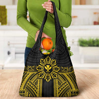 Hawaii And Philippines Together Grocery Bag Polynesian Pattern With Filipino Barong Gold LT05 - Polynesian Pride