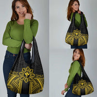 Hawaii And Philippines Together Grocery Bag Polynesian Pattern With Filipino Barong Gold LT05 - Polynesian Pride