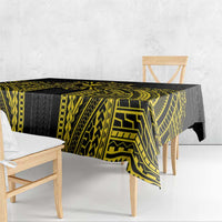Hawaii And Philippines Together Tablecloth Polynesian Pattern With Filipino Barong Gold