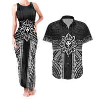 Hawaii And Philippines Together Couples Matching Tank Maxi Dress and Hawaiian Shirt Polynesian Pattern With Filipino Barong Black LT05 Black - Polynesian Pride