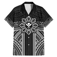 Hawaii And Philippines Together Family Matching Mermaid Dress and Hawaiian Shirt Polynesian Pattern With Filipino Barong Black