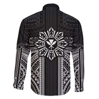 Hawaii And Philippines Together Family Matching Mermaid Dress and Hawaiian Shirt Polynesian Pattern With Filipino Barong Black