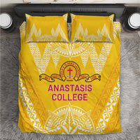 Anastasis College Bedding Set Tonga Ngatu Pattern LT05 Yellow - Polynesian Pride