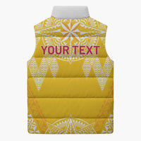 Personalised Anastasis College Sleeveless Puffer Jacket Tonga Ngatu Pattern LT05 - Polynesian Pride