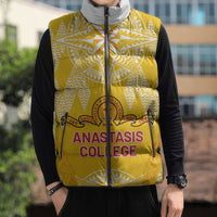 Personalised Anastasis College Sleeveless Puffer Jacket Tonga Ngatu Pattern LT05 - Polynesian Pride