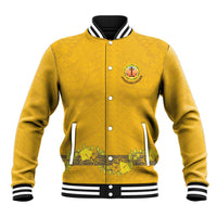 Tonga Anastasis College Baseball Jacket Tongan Ngatu Kupesi Pattern LT05 Unisex Yellow - Polynesian Pride