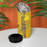 Tonga Anastasis College 4 in 1 Can Cooler Tumbler Tongan Ngatu Kupesi Pattern - Polynesian Pride