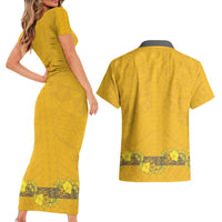 Tonga Anastasis College Couples Matching Short Sleeve Bodycon Dress and Hawaiian Shirt Tongan Ngatu Kupesi Pattern LT05 - Polynesian Pride