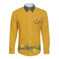 Tonga Anastasis College Long Sleeve Button Shirt Tongan Ngatu Kupesi Pattern - Polynesian Pride