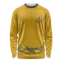 Tonga Anastasis College Long Sleeve Shirt Tongan Ngatu Kupesi Pattern LT05 Unisex Yellow - Polynesian Pride