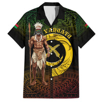 Personalised Vanuatu Custom Chiefs Day Family Matching Long Sleeve Bodycon Dress and Hawaiian Shirt Pig Tusk Simple Style LT05 Dad's Shirt - Short Sleeve Black - Polynesian Pride