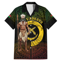 Personalised Vanuatu Custom Chiefs Day Family Matching Mermaid Dress and Hawaiian Shirt Pig Tusk Simple Style LT05 Dad's Shirt - Short Sleeve Black - Polynesian Pride