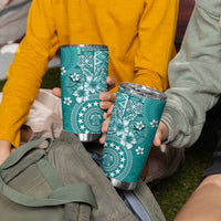 Cook Islands Tumbler Cup Teal Hibiscus And Stars