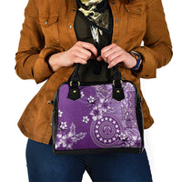 Cook Islands Shoulder Handbag Purple Hibiscus And Stars