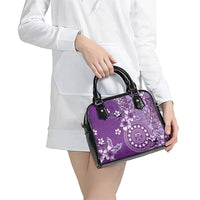 Cook Islands Shoulder Handbag Purple Hibiscus And Stars