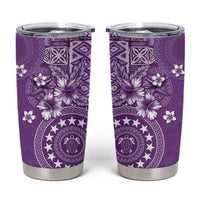Cook Islands Tumbler Cup Purple Hibiscus And Stars