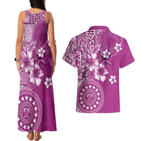 Cook Islands Couples Matching Tank Maxi Dress and Hawaiian Shirt Fandango Hibiscus And Stars