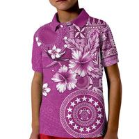 Cook Islands Kid Polo Shirt Fandango Hibiscus And Stars LT05 Kid Fandango - Polynesian Pride