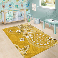 Cook Islands Area Rug Yellow Hibiscus And Stars