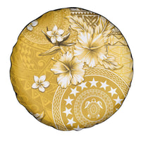 Cook Islands Spare Tire Cover Yellow Hibiscus And Stars